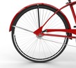 Red Old Bicycle Rear Wheel