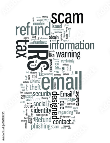 Vector: Tax Refund Email Scam IRS Warning Tax Refund Email Scam IRS Warning