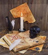 Black scull with pentacle