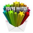 You're Invited Words Invitation Stars Envelope