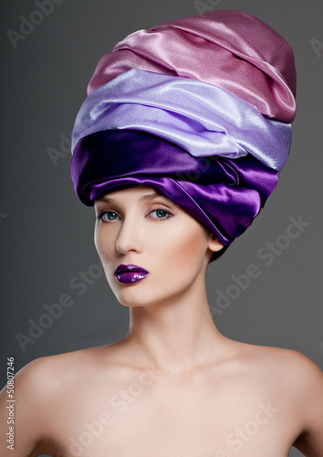 Photo: beautiful woman in a turban beautiful woman in a turban