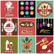 Vintage label with restaurant menu design collection