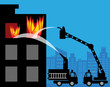 Fire trucks, vector illustration