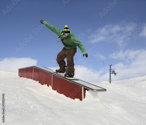 Photo: Snowboarder in park Snowboarder in park