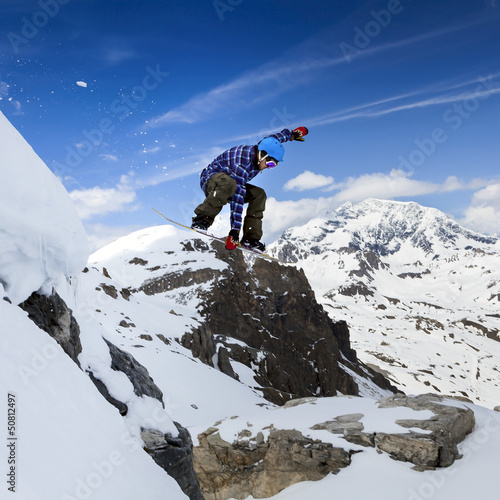 Photo: Snowboarder in the sky Snowboarder in the sky
