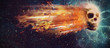 Nightmare in the night skies. Abstract horror and Halloween back