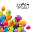 Happy Birthday card with balloons