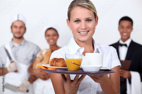 Photo: A restaurant staff. A restaurant staff.