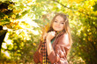 Beautiful  womanin autumn park