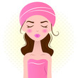 Beautiful spa woman isolated on white ( pink )