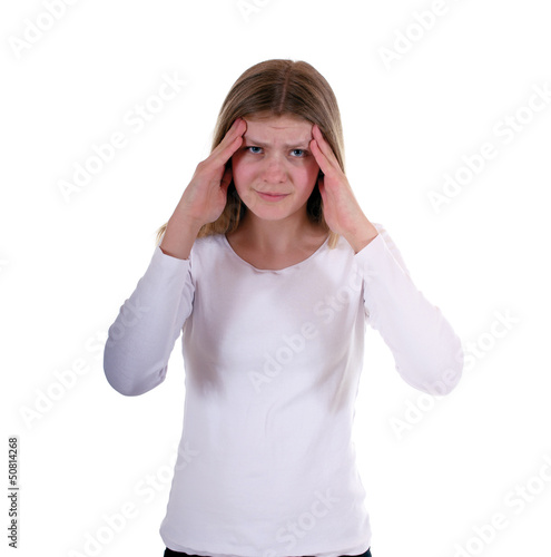 Photo: Mädchen mit Kopfschmerzen Mädchen mit Kopfschmerzen