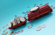 Background with different coins