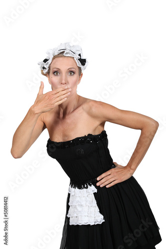 Photo: Woman dressed as maid Woman dressed as maid