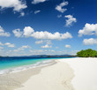 White sand beach and blue sky