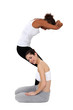 Two female gymnasts