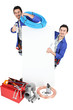 Plumber stood by advertising