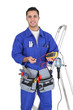 Handyman holding a multimeter