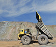 unloading truck in a career
