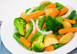 Photo: Mixed vegetables on a plate Mixed vegetables on a plate