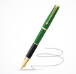 Vector Fountain pen isolated and signature