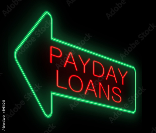 Illustration: Payday loans concept. Payday loans concept.