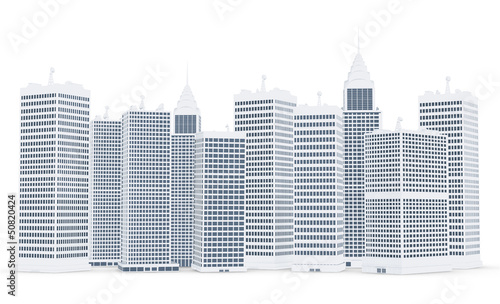Illustration: 3D corporate buildings 3D corporate buildings