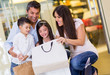 Happy family at the mall