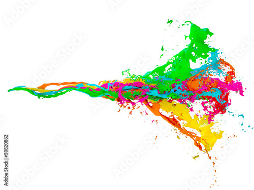 Illustration: 3D mix of colored paint 3D mix of colored paint