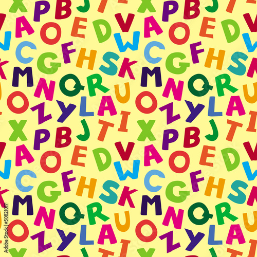 Vector: Vector seamless pattern with cartoon letters Vector seamless pattern with cartoon letters