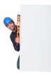 Workman with a spirit level