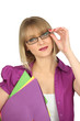 Woman with office files