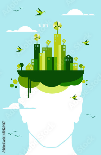 Vector: Green city people idea Green city people idea