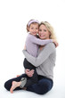 Mother and daughter in studio
