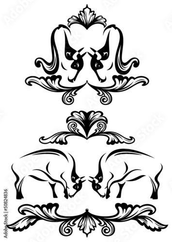 Vector: fighting bulls vector design elemnts fighting bulls vector design elemnts