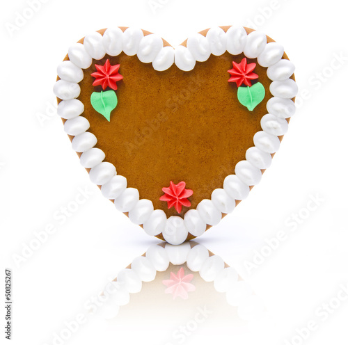 Photo: Weißes Lebkuchenherz Weißes Lebkuchenherz
