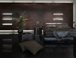 Modern Design Bed Room with Black Pillows