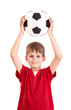 Photo: Cute boy is holding a football ball. Soccer ball Cute boy is holding a football ball. Soccer ball