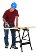 mature carpenter at work