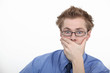 Man staring in astonishment