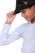 Child with black cap