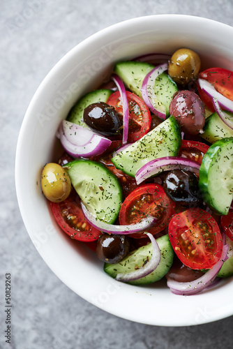 Photo: Mediterranean-style salad with marinated olives Mediterranean-style salad with marinated olives