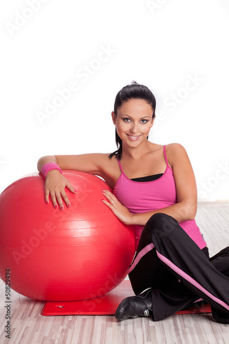 Photo: Woman with fitness ball Woman with fitness ball