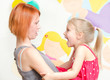 Little girl shouting at her mother