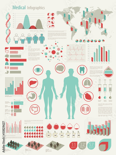 Vector: Medical Infographic set with charts and other elements. Medical Infographic set with charts and other elements.