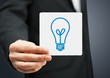 sheet with sign of light bulb