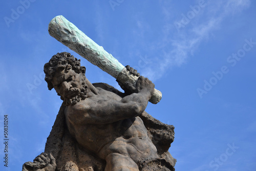 Photo: Statue of fighter in front of the Prague Castle Statue of fighter in front of the Prague Castle