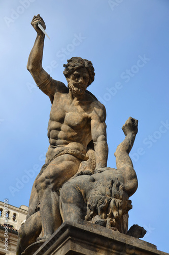 Photo: Statue of fighter in front of the Prague Castle Statue of fighter in front of the Prague Castle
