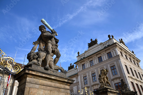 Photo: Statue of fighter in front of the Prague Castle Statue of fighter in front of the Prague Castle