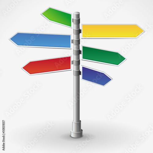 Vector: Vector road sign with different directions Vector road sign with different directions