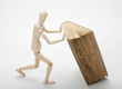 Wooden man and book